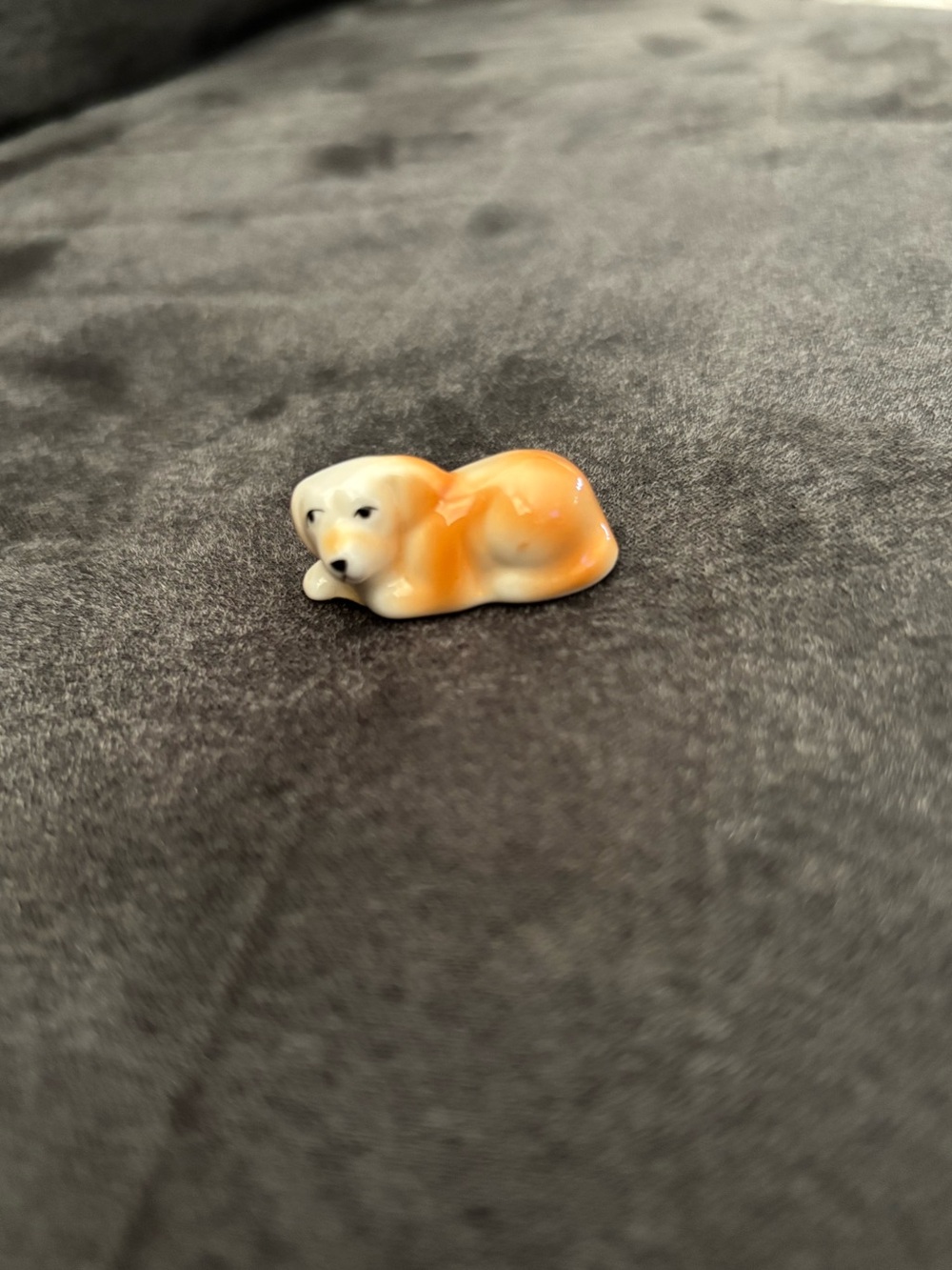 Tiny Vintage Ceramic Dog Made In Japan Miniature Figurine Trinket Collector